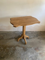 Antique Pine Pedestal Side Table from Eastern Europe