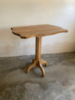 Antique Pine Pedestal Side Table from Eastern Europe