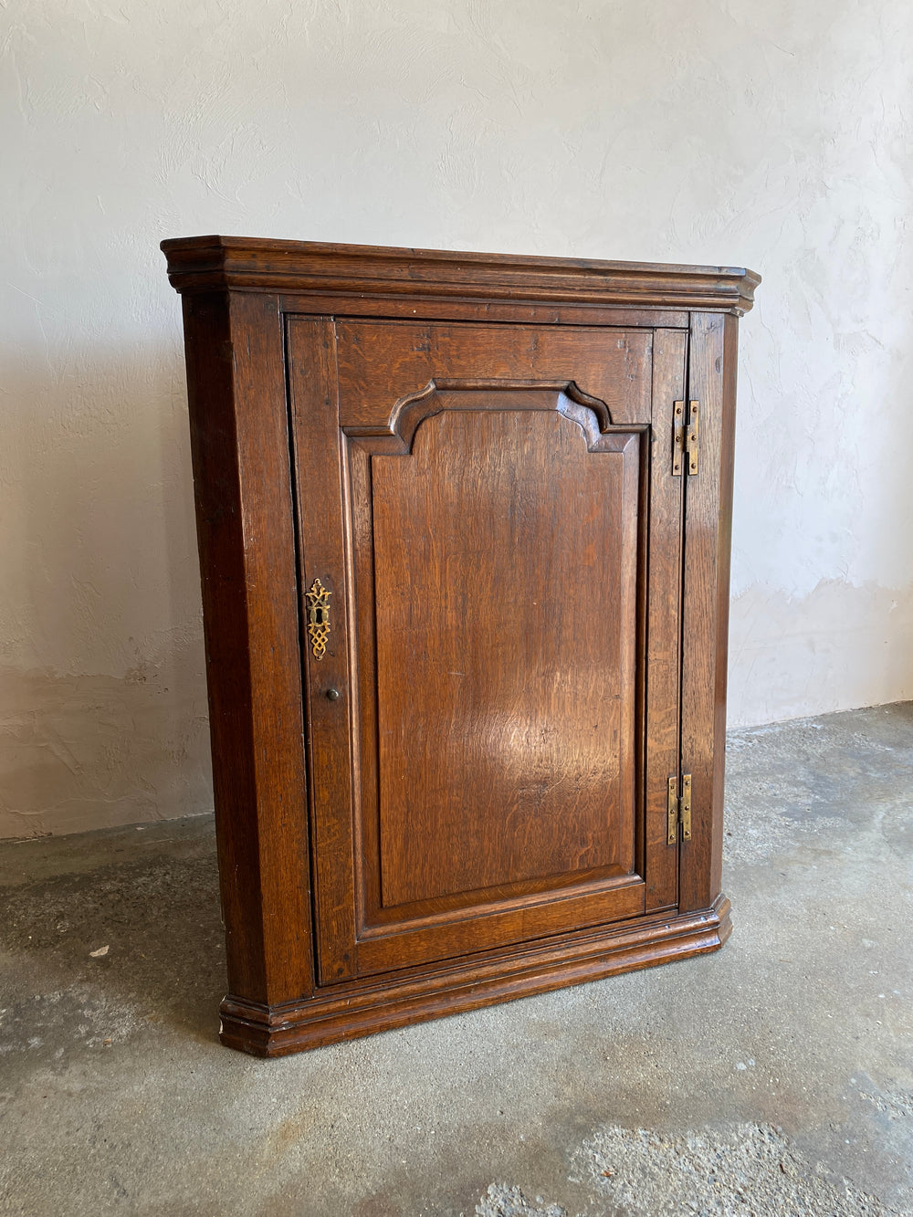 **on hold** Antique Oak English Corner Cupboard c. 1800