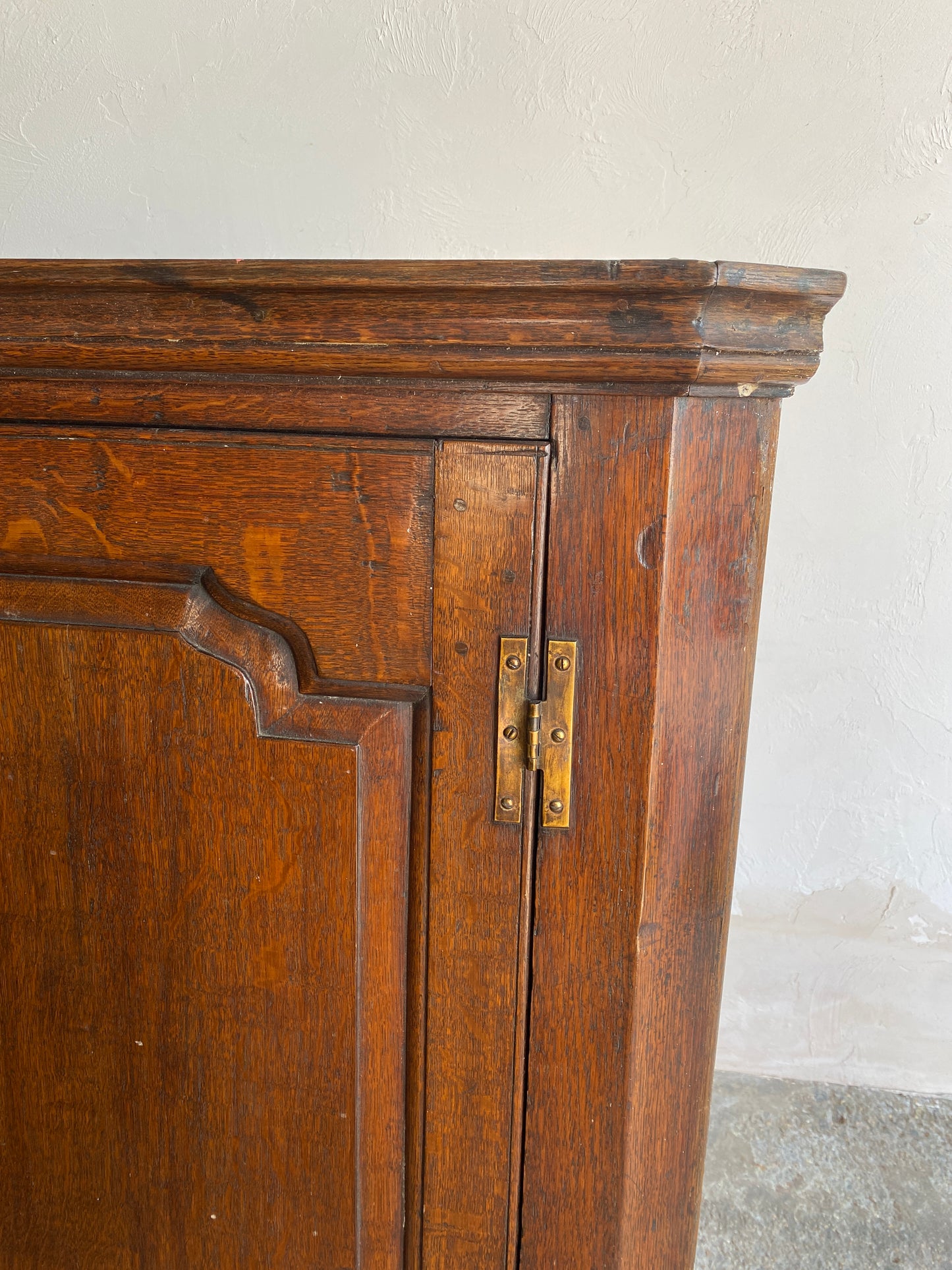 Antique Oak English Corner Cupboard c. 1800