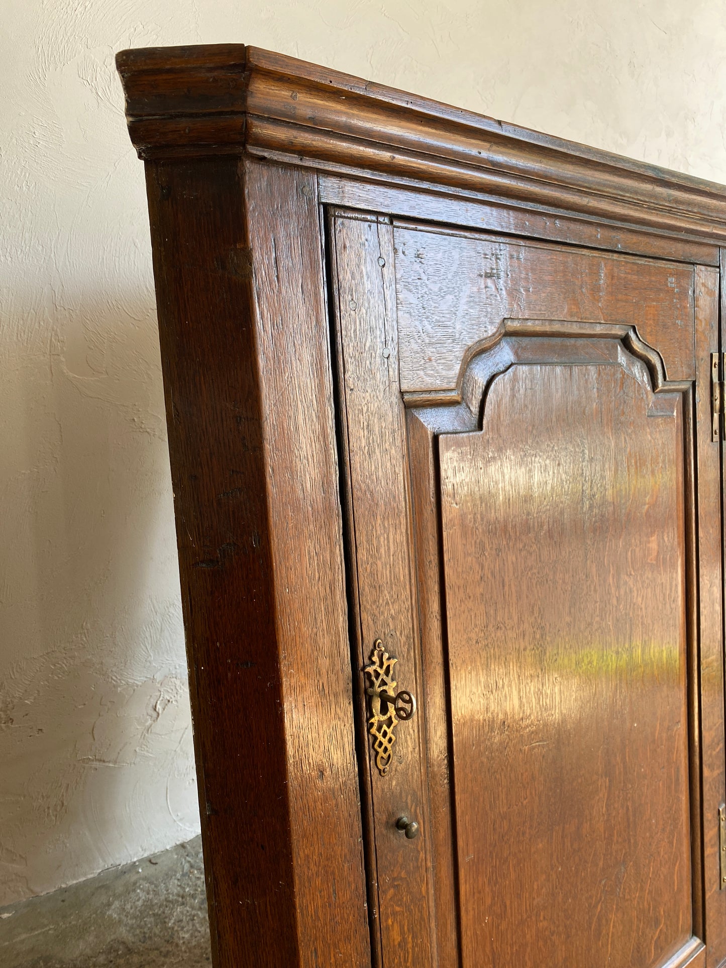 Antique Oak English Corner Cupboard c. 1800