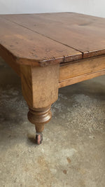 Antique Pine Coffee Table on Castors