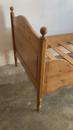 Simple Antique Pine Sleigh Bed