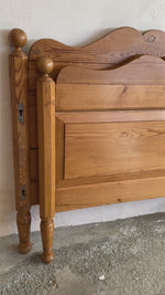 Antique Pine European Sleigh Bed c. 1910