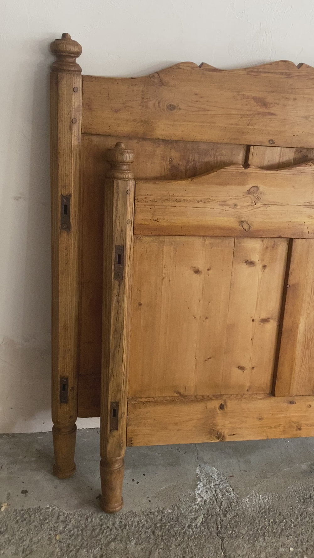 Full Size Antique Pine Sleigh Bed c. 1900