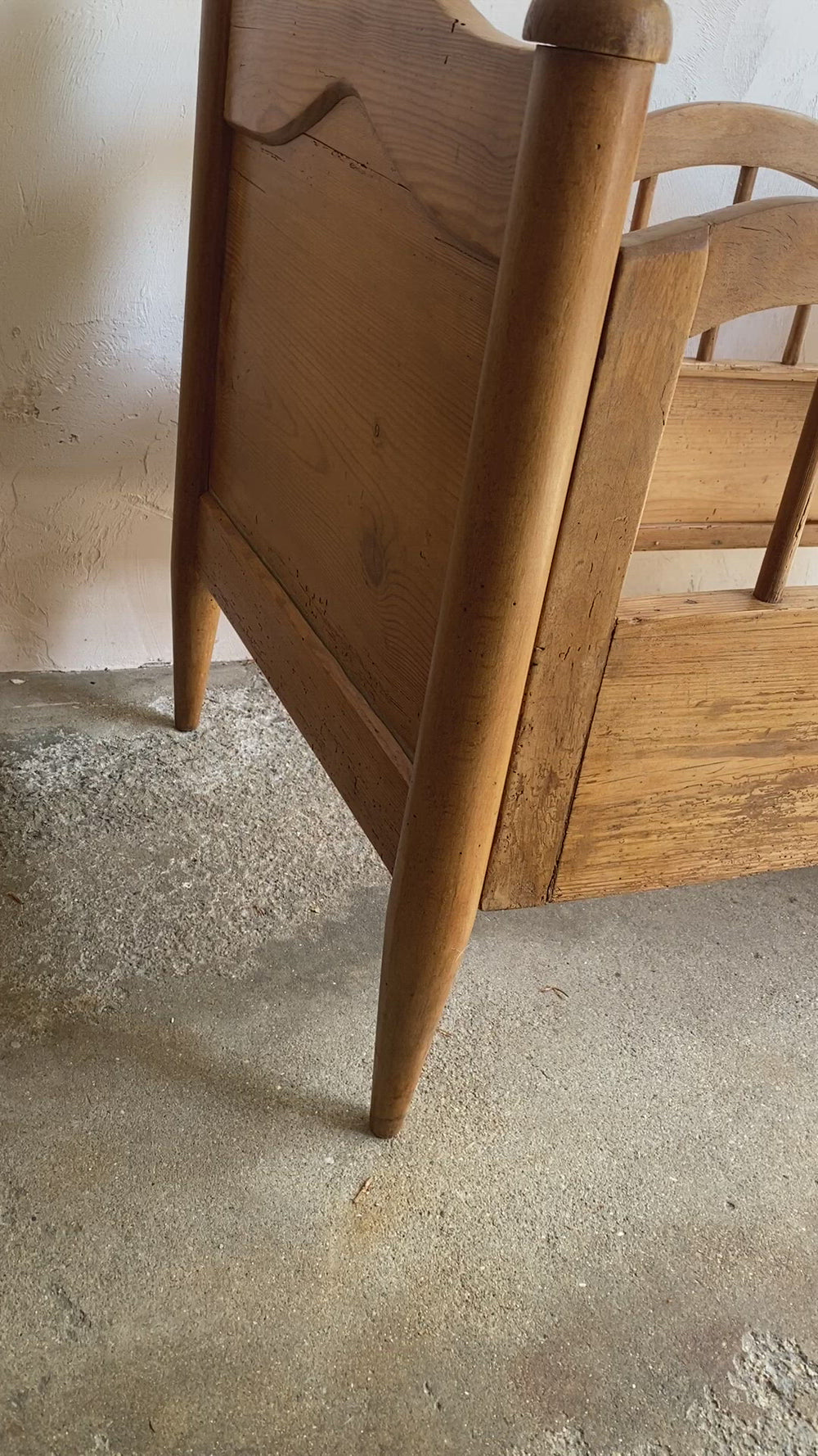 Antique Pine European Bassinet