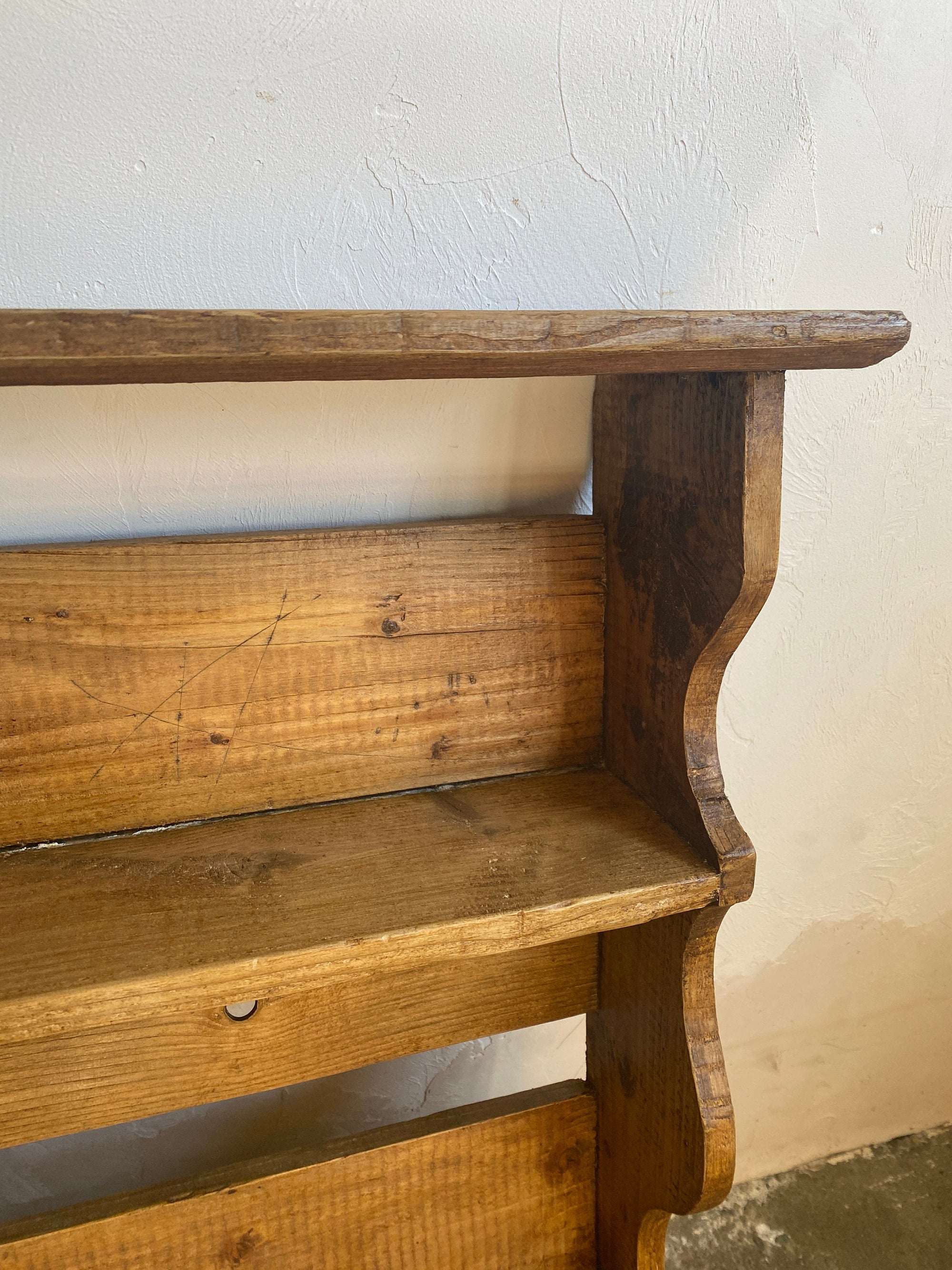 Large Antique Pine Wall Shelf