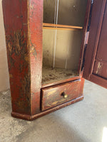 European Country Corner Cupboard in Original Paint circa 1880