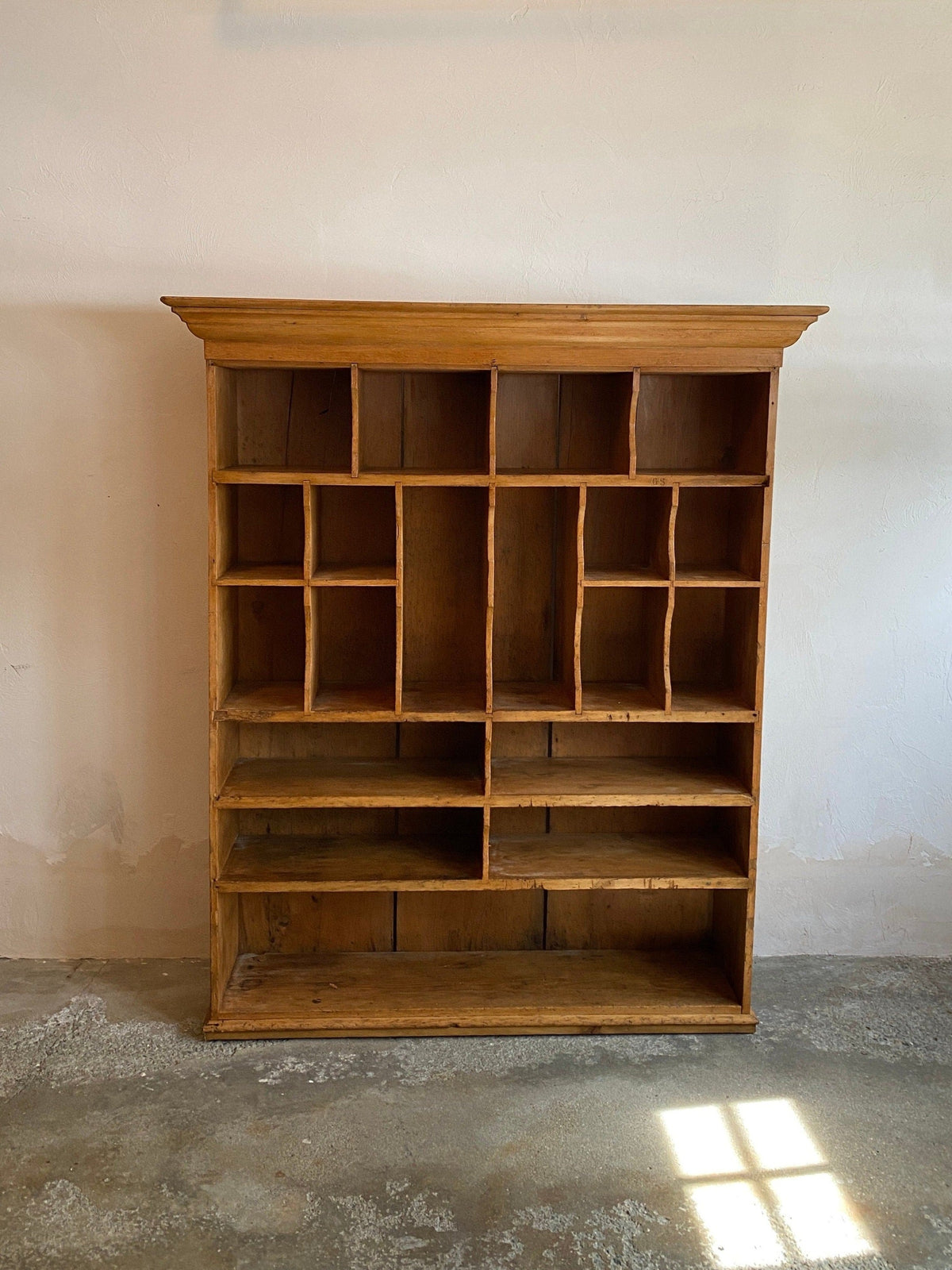 Large 19th Century Pine Pigeon Hole Shelving