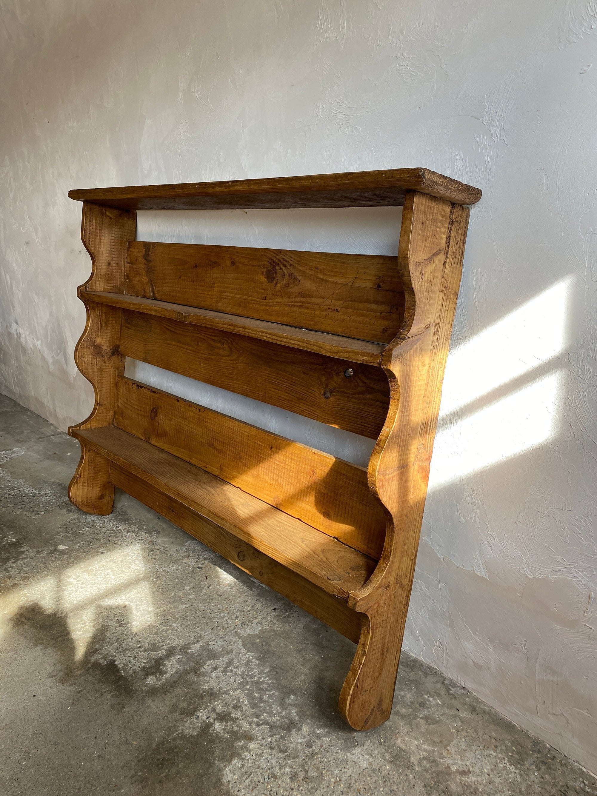 Large Antique Pine Wall Shelf