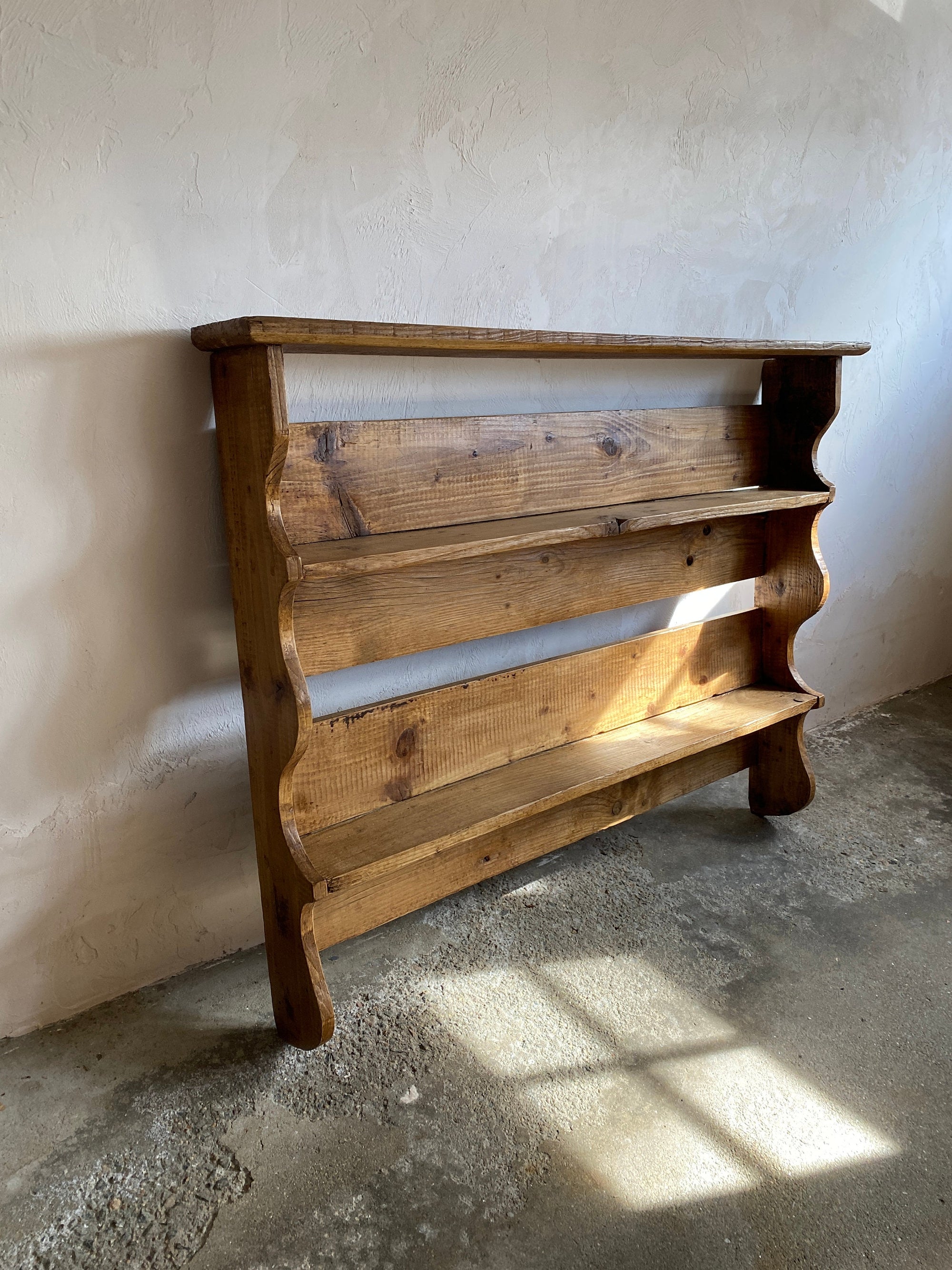 Large Antique Pine Wall Shelf