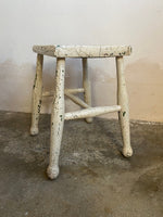 Antique Elm Painted Stool Circa 1900
