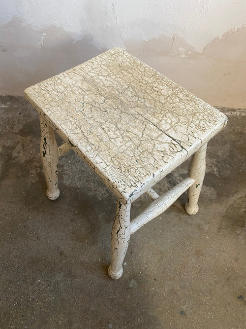 Antique Elm Painted Stool Circa 1900