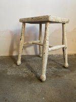 Antique Elm Painted Stool Circa 1900