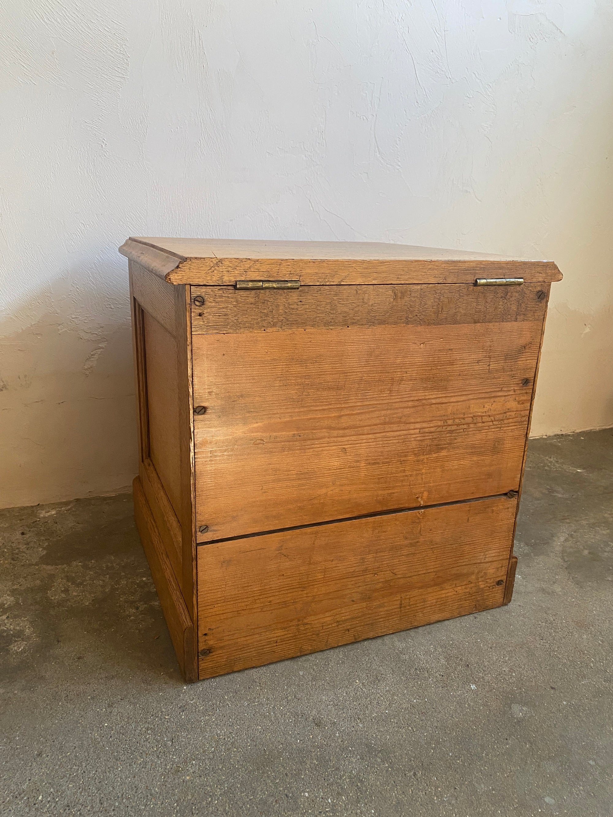 Antique Oak Box with Faux Drawers