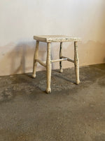 Antique Elm Painted Stool Circa 1900